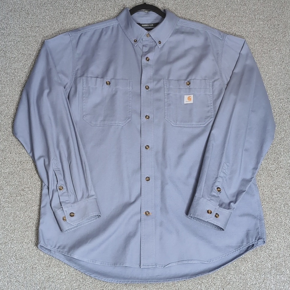 Carhartt Rugged Flex Relaxed Fit Midweight Canvas Long Sleeve Size Large